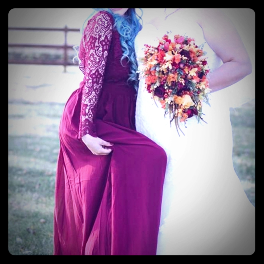 Lulu burgundy dress